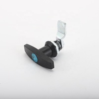 Serrure à languette rotative noire pour porte de garage avec poignée en T et clés