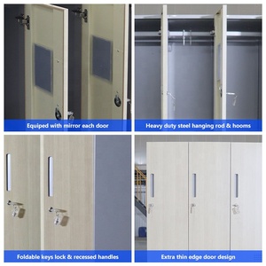 Armario Metálico <span class=keywords><strong>de</strong></span> 6 Puertas Color Madera para Personal, Almacenamiento <span class=keywords><strong>de</strong></span> Archivos, Guardarropa para Escuelas Públicas - Product Image 4