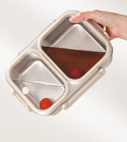 Boîte à lunch portable en acier inoxydable pour enfants, sans BPA, avec 3 compartiments, conteneur de rangement, logo personnalisé