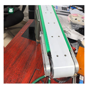 Küçük konveyör tasarım sanayi tipi bant konveyör Pvc yeşil ambalaj şişe gıda endüstrisi için konveyör bant makinesi - Product Image 3
