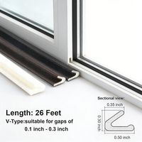 Bande d'étanchéité inférieure de porte en mousse PU, auto-adhésive, étanche, insonorisante, durable, facile à installer, personnalisable pour les interstices de porte de sécurité