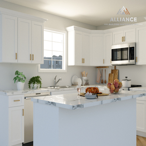 White Shaker Cabinet | Shaker Style Kitchen Cabinets For Construction Project | Modern Kitchen Cabinets For Building Contractor - Product Image 1
