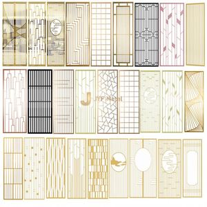 LL66 Customized Interior Stainless Steel Waterproof <b>Screens</b> & Room Dividers with Translucent Movable Living Room Partition - Product Image 6