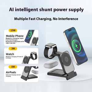 Nouveau support magnétique pliable multifonctionnel, chargeur sans fil en gros, compatible avec iPhone, chargeur sans fil 3-en-1 - Product Image 5