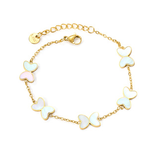 Pulsera de mariposa para mujer, de acero inoxidable, a la moda, sencilla, elegante, regalo de joyería - Product Image 5