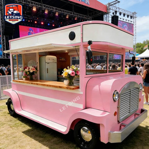 Chariot de vente mobile rétro coloré pour restauration rapide, remorque de cuisine de rue personnalisée, résistant à la rouille, garantie 1 an - Product Image 4