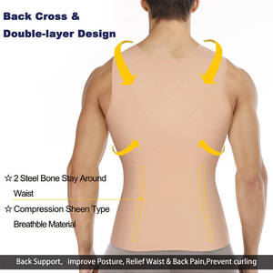Gilet <span class=keywords><strong>Corset</strong></span> Amincissant pour Hommes, Sous-vêtement de Sudation pour la Perte de Poids, Entraînement, Brûle-Graisse Abdominal, Soutien Dorsal, Gaine Ventre Plat - Product Image 3