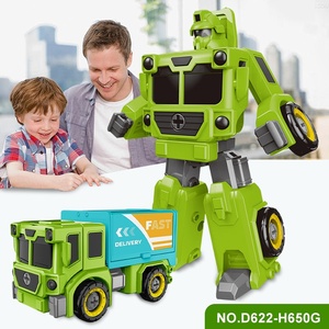 Coche de ingeniería de <span class=keywords><strong>Robot</strong></span> de plástico de juguete de vehículo exprés de montaje DIY transfronterizo para niños, desmontaje de deformación para niños - Product Image 4