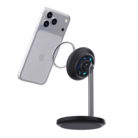 Support de charge Qi2 25W en forme de tour avec anneau lumineux LED – Station de charge sans fil rapide pour téléphone et écouteurs avec plateau de charge texturé pour iPhone 17