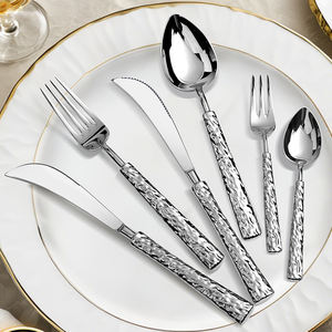 Juego de Cubiertos de Acero Inoxidable 304 de Lujo con Textura de Piedra en Relieve, Cuchillo para Carne, Cuchara y Tenedor, para <span class=keywords><strong>Restaurante</strong></span> - Product Image 1