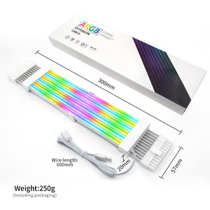Cáp RGB Mở Rộng PSU Cho Vỏ Máy Tính ATX 24Pin + PCI-E GPU Bộ Chuyển Đổi Truyền Phát Dòng ARGB Màu 8Pin Đồng Bộ Hóa M/B 5V 3Pin - Product Image 6