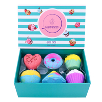 6 paquets de fournitures de bain et de parfum, bombe de bain mousseux de forme différente pour enfants