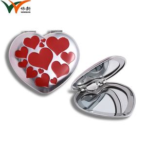 Promotional Gift Custom Logo Lady Pocket Heart Shape Mini <b>Compact</b> Unbreakable Makeup <b>Mirror</b> - Product Image 2