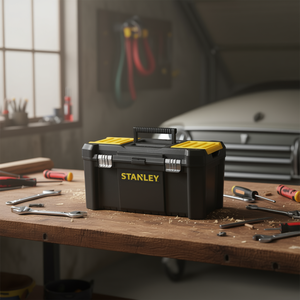 Boîte à outils Stanley 18 pouces en plastique avec charnières métalliques pour le rangement et l'organisation - Product Image 3