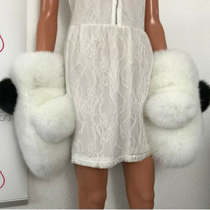 2024 <span class=keywords><strong>mitaines</strong></span> plus grandes en fourrure de renard pour femmes, avec paumes à double fourrure et gants en peau de renard opisthénar, hiver - Product Image 1