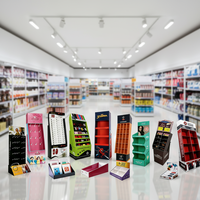 Présentoir pliable en carton recyclé pour supermarchés, étagères personnalisables pour l'affichage de vêtements, support de sol pour chaînes de magasins