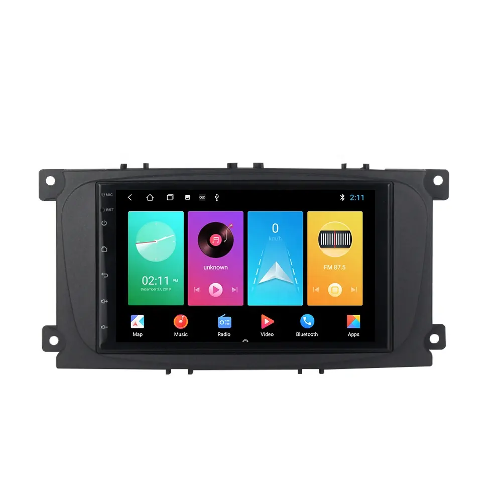 Radio Multimedia con gps para coche, radio con reproductor, Android, 2Din, navegador, estéreo, para Ford Focus s-max Mondeo Galaxy c-max