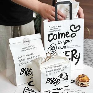 Greaseproof Disposable Customized Logo Size Food Grade Packaging Paper Sandwich <b>Bread</b> Dessrt Baking <b>Bag</b> Without Handle Kraft - Product Image 1