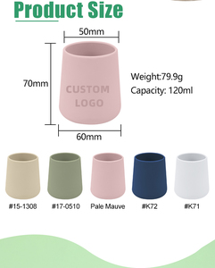 Tasse d'apprentissage en silicone colorée 100 % alimentaire sans BPA pour bébés et tout-petits de 6 mois et plus, idéale pour l'autodirection alimentaire - Product Image 3