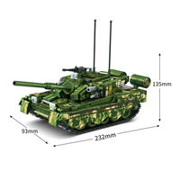 Modelo de Tanque Militar Tipo 99, Juguete Educativo de Construcción con Bloques de ABS para Armar, Unisex, para Niños y Adolescentes