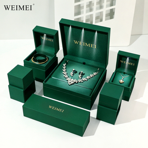 WEIMEI Custom Logo Luxury PU Leather <b>Drawer</b> <b>Sliding</b> jewelry box Ring Pendant Bracelet Necklace Packaging Led Jewelry packaging - Product Image 2