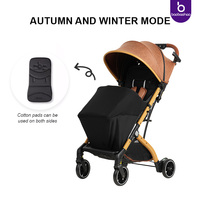 Poussette de luxe en cuir porte-bébé classique avec siège de hanche poussette déambulateur facile pour avion chancelière à baldaquin 0 36 mois