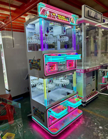 Machine de jeu à monnayeur pour enfants, à quatre joueurs, double niveau, avec pinces, pour centres commerciaux