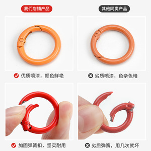 Porte-clés en alliage de zinc coloré avec anneau à ressort, couleur bonbon, boucle ouverte pour porte-cartes - Product Image 5