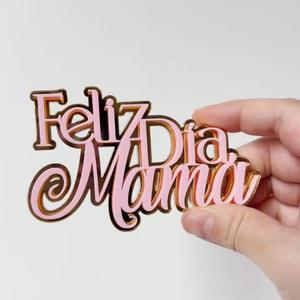 Decoración del Día de la mamá más vendida elegante estilo Ins español de doble capa acrílico pastel Topper "mamá" Cupcake decoración a granel - Product Image 6