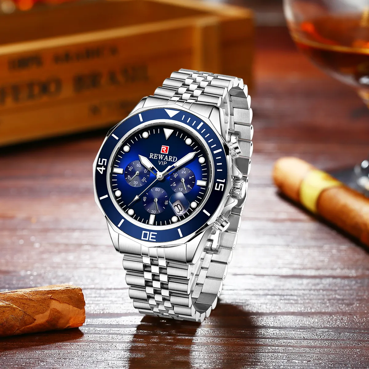 Ricompensa orologio da polso colorato in acciaio inossidabile per uomo prezzo economico orologio da polso analogico in metallo da uomo elegante di lusso