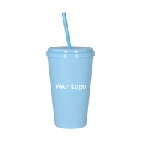 Gobelets en plastique réutilisables multicolores de 24 oz avec couvercles et pailles, pour smoothies, jus, tasses de voyage, vente en gros pour café glacé, emballage en boîte