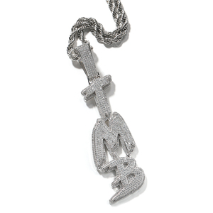 Pendentif <span class=keywords><strong>personnalisé</strong></span> UWIN avec initiale en lettres verticales CZ, pendentif en lettres brossées, bijoux personnalisés, MOQ 1 pièce, <span class=keywords><strong>collier</strong></span> avec pendentif - Product Image 6