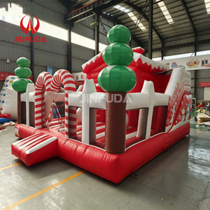 Château gonflable commercial de Noël en forme de canne à sucre avec toboggan, thème hiver pour enfants, idéal pour la <span class=keywords><strong>location</strong></span> de vacances - Product Image 4