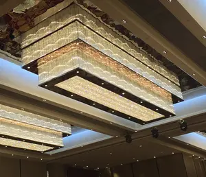 Lustre de balcão acrílico certificado etl, lustre de led decorativo de forma quadrada