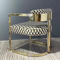 Fauteuils de salon de luxe en velours, couleur personnalisée, acier inoxydable doré, pour chambre à coucher, maison, hôtel, loisirs