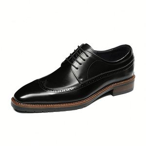 Zapatos de Vestir Transpirables para Ocasiones Formales y Casuales de Lujo Zapatos Formales de Negocios Hechos a Mano de Cuero Genuino para Hombre - Product Image 1