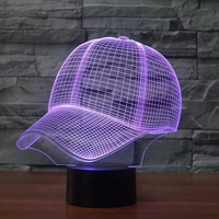 Lampe de Nuit Illusion 3D à Télécommande, Lampe LED 7 Couleurs, Veilleuse Acrylique pour Chambre