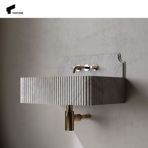 Tostone Évier en <span class=keywords><strong>pierre</strong></span> du Brésil en quartzite brun clair populaire Installation facile Bassin en marbre pour salle de bain intérieure Économies de main-d 'œuvre - Product Image 3