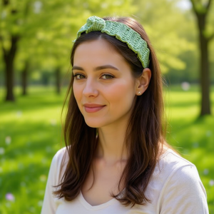 Fascia per Capelli in Erba Sintetica con Bordo in Pizzo DIADEMA Accessorio per Capelli da Donna - Product Image 3