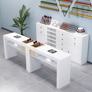 Gabinete de exhibición de salón de uñas nórdico blanco 90, esmalte de uñas, pegamento, armario, cajón de almacenamiento de suelo - Product Image 4