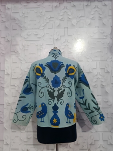 Premium Handcrafted Quilted 100% Cotton <b>Kantha</b> <b>Jacket</b> Beautiful Bird Floral Embroidery Windproof Reversible Ladies Winter Coat - Product Image 2
