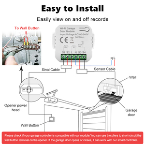 Nouveau produit : <span class=keywords><strong>Module</strong></span> d'ouverture de porte de garage Wi-Fi Tuya de petite taille, longueur personnalisable, adapté à tous les types de moteurs - Product Image 4