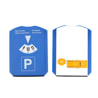 Disque de stationnement personnalisé avec logo imprimé, horloge de stationnement pour véhicule, affichage de l'heure, avec jauge de pression des pneus et grattoir à glace