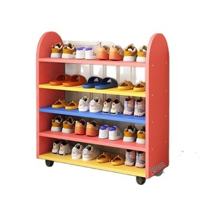 Étagère à chaussures pour bébés et enfants en bois massif, 3 niveaux, compacte, simple, étroite, mini, design mignon de dessin animé, élégante, pour garçons et filles, pour la maison - Product Image 1