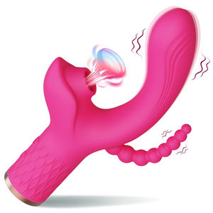 Massaggiatore 3 in 1 con Vibrazione e Suzione, Stimolatore Clitorideo a Doppio Motore, Bacchetta Vibrante, Dildo Vibratore per Donne, Giocattoli Sessuali per Adulti - Product Image 1