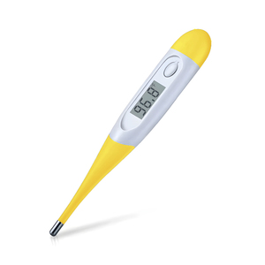 Emballage Jaune Flexible Multicolore Personnalisable ℃ / ℉   Thermomètres numériques médicaux commutables pour bébés, enfants et adolescents - Product Image 5