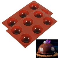 Halbkugel förmige kuppel förmige Silikon backformen mit 6 Hohlräumen für die Herstellung von Schokoladen-, Kuchen-, Gelee-und Kuppel mousse formen