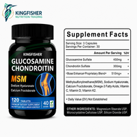 Comprimés de Glucosamine Chondroïtine avec MSM, Hyaluronate de Sodium, Vitamines C, D, K2 – 120 Comprimés – Complément Alimentaire OEM/ODM