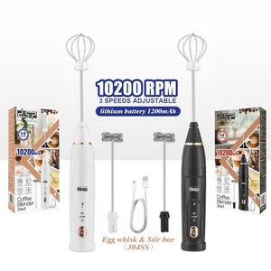 Espumador de Leche Eléctrico DSP, 10200 RPM, 3 Velocidades Ajustables, Batería de Litio, Batidora de Café 2 en 1, Batidor de Huevos - Product Image 3