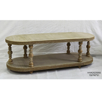 Table basse décorative ovale en bois de style rustique pour salon, portable et durable, vente en gros Chine 2023